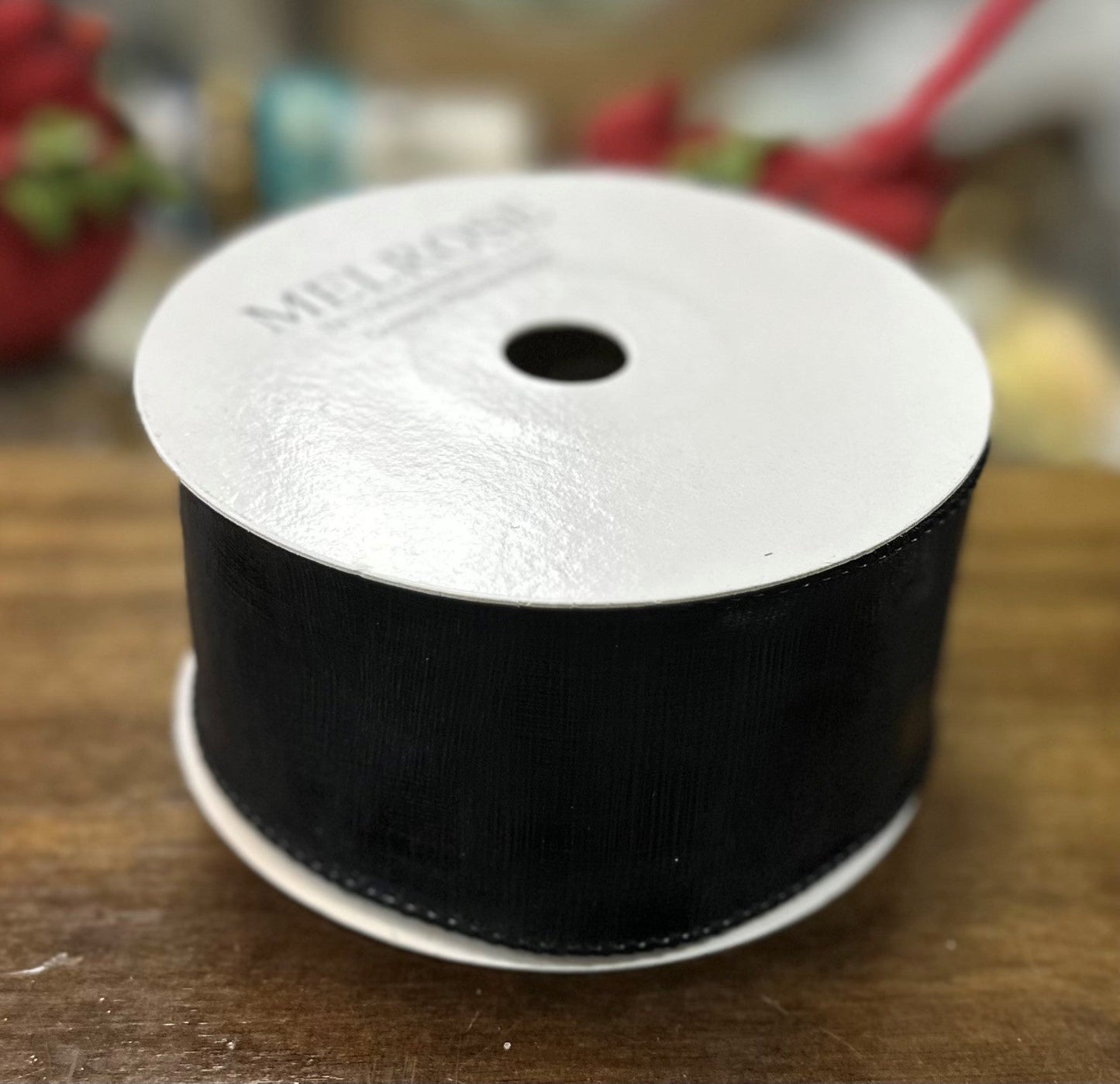 2.5" X 10 YDS SHINY BLACK RIBBON