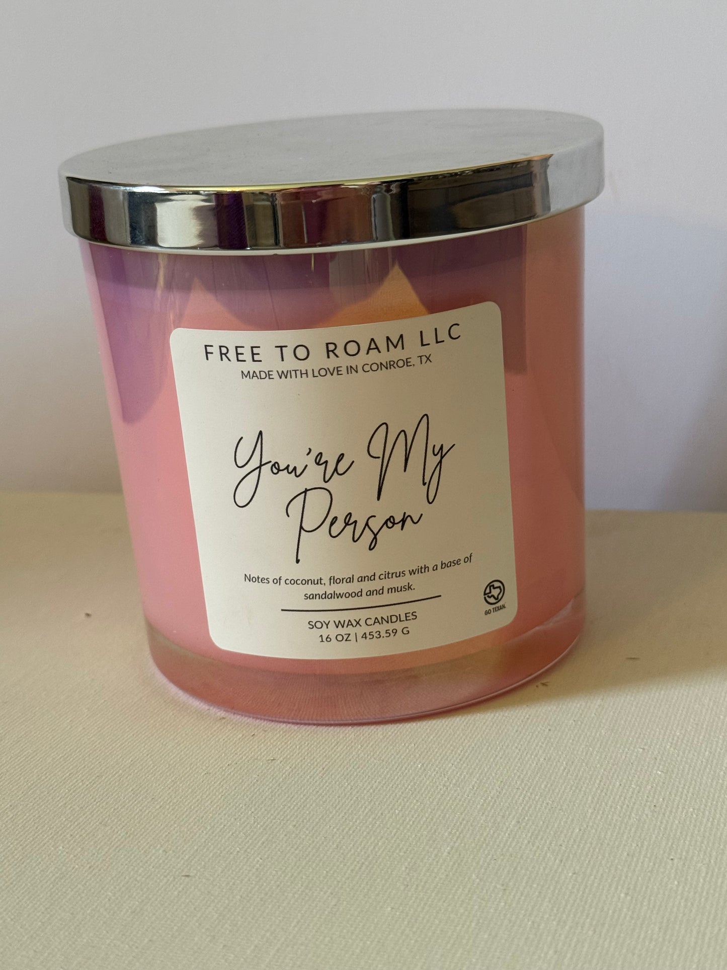 Candle Jar - 16oz - pink Luxe - You're My Person