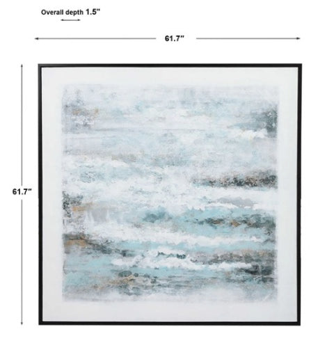 ABOVE THE CLOUDS HAND PAINTED FRAMED CANVAS