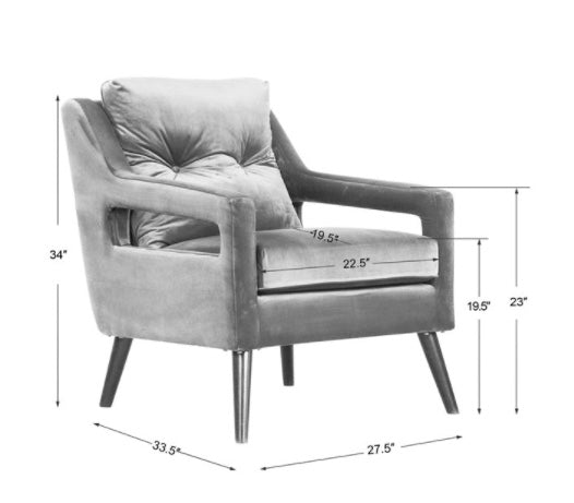 NAVY BLUE VELVET ARMCHAIR