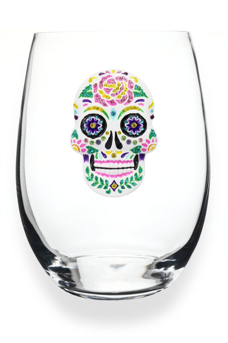 SUGAR SKULL STEMLESS WINE GLASS