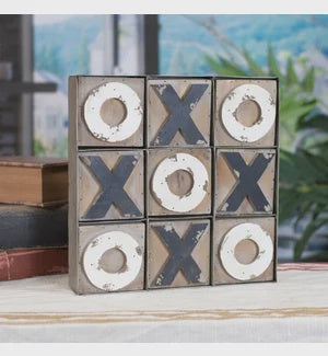 WOOD & METAL TIC TAC TOE BOARD OR WALL DECOR
