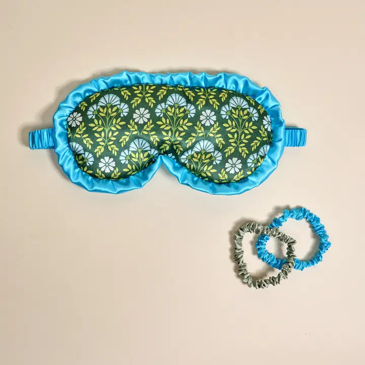 The Slumber Party Mask – Forest Green Floral