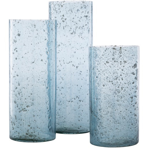 BLUE BUBBLE GLASS HURRICANE