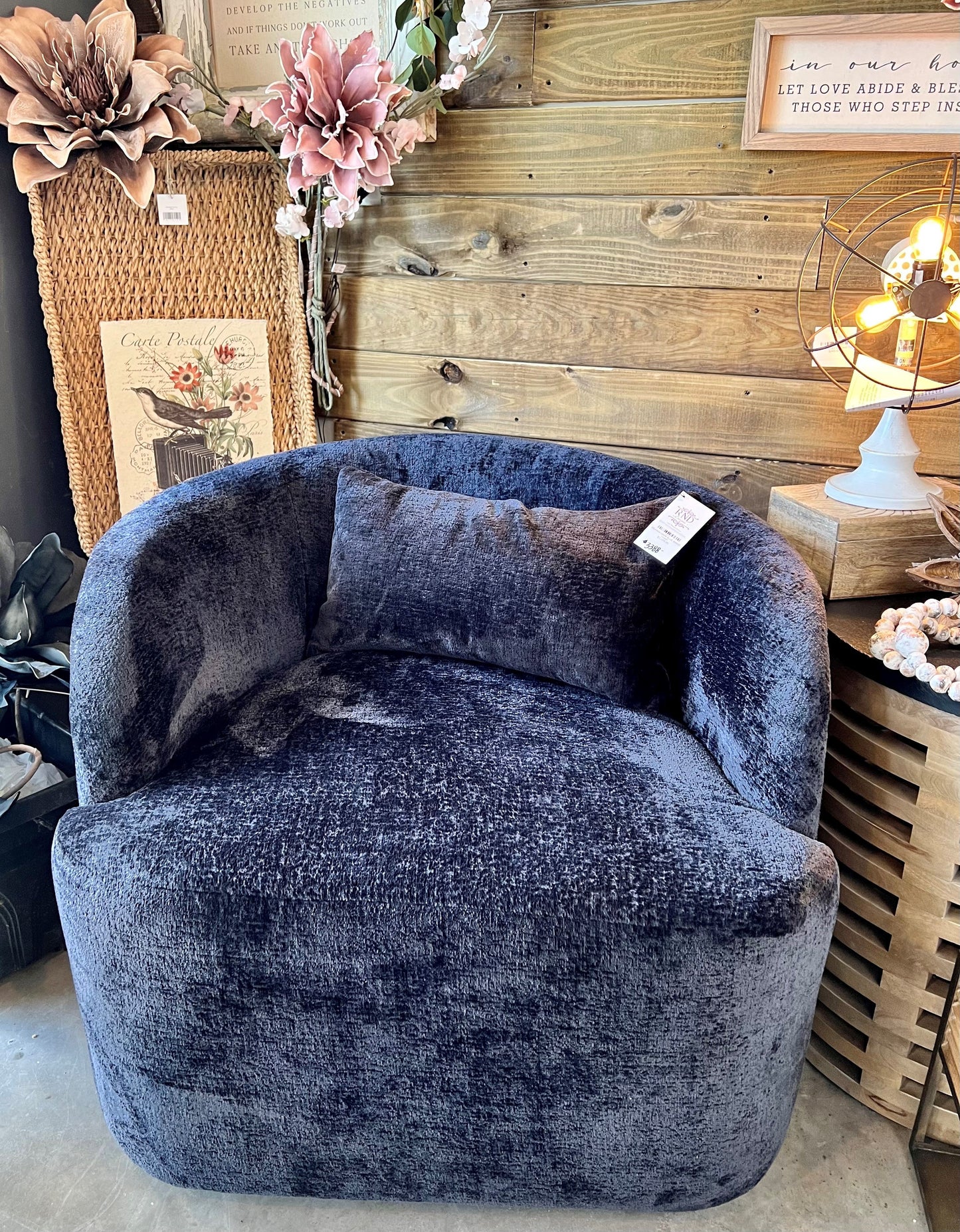 IRLANDA DARK BLUE SWIVEL CHAIR
