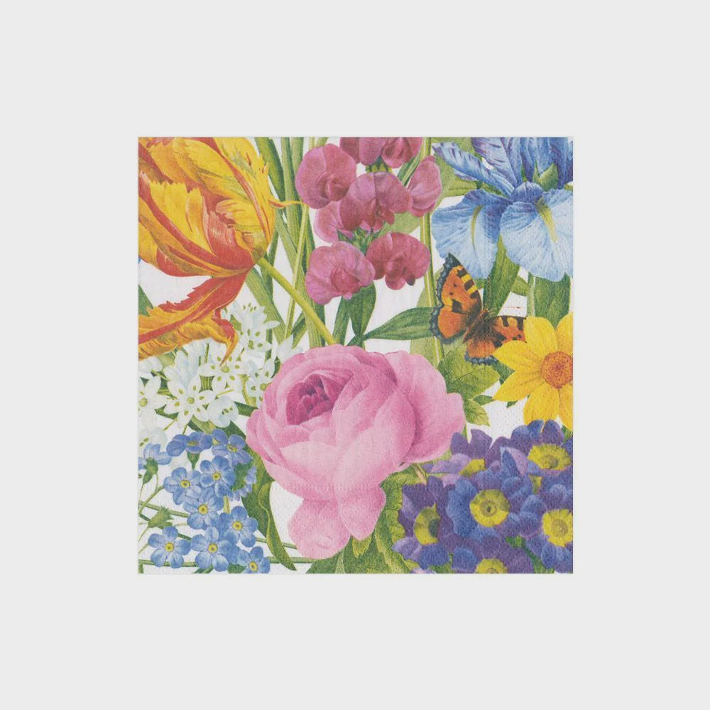 REDOUTE FLORAL IVORY COCKTAIL NAPKIN