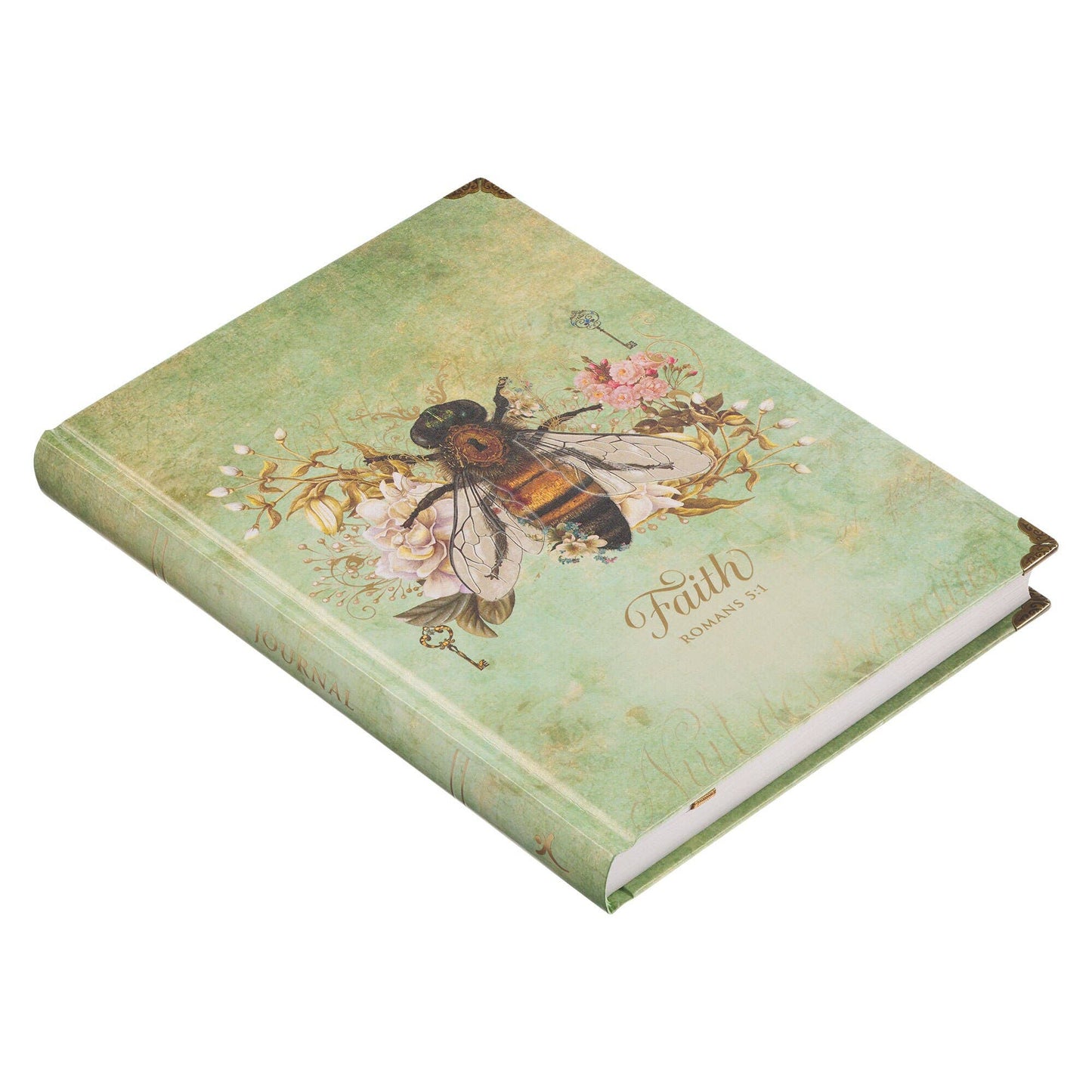 Journal Hardcover Mint Bee Faith Rom. 5:1