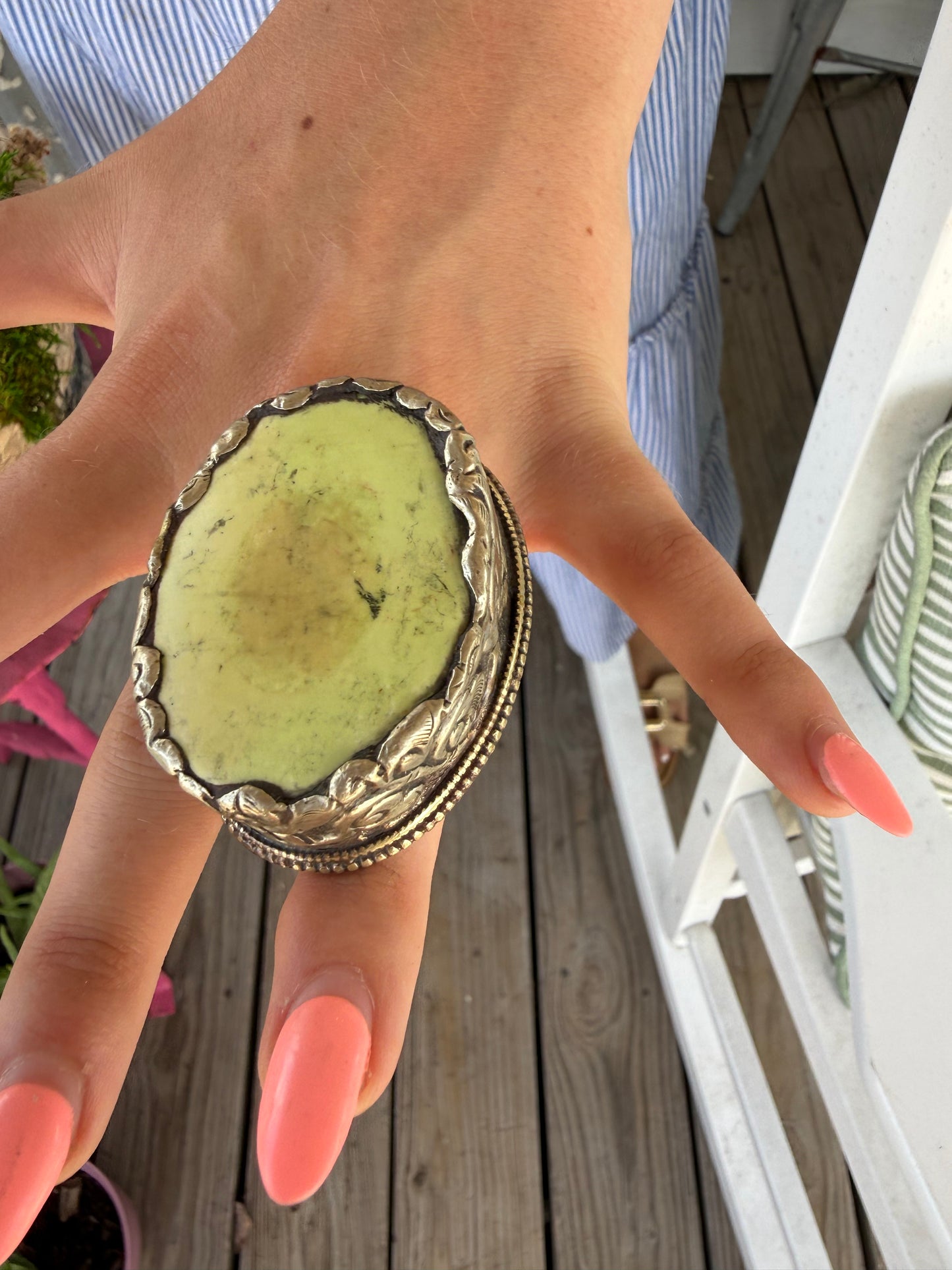 Hand Carved Bone and Agate Rings