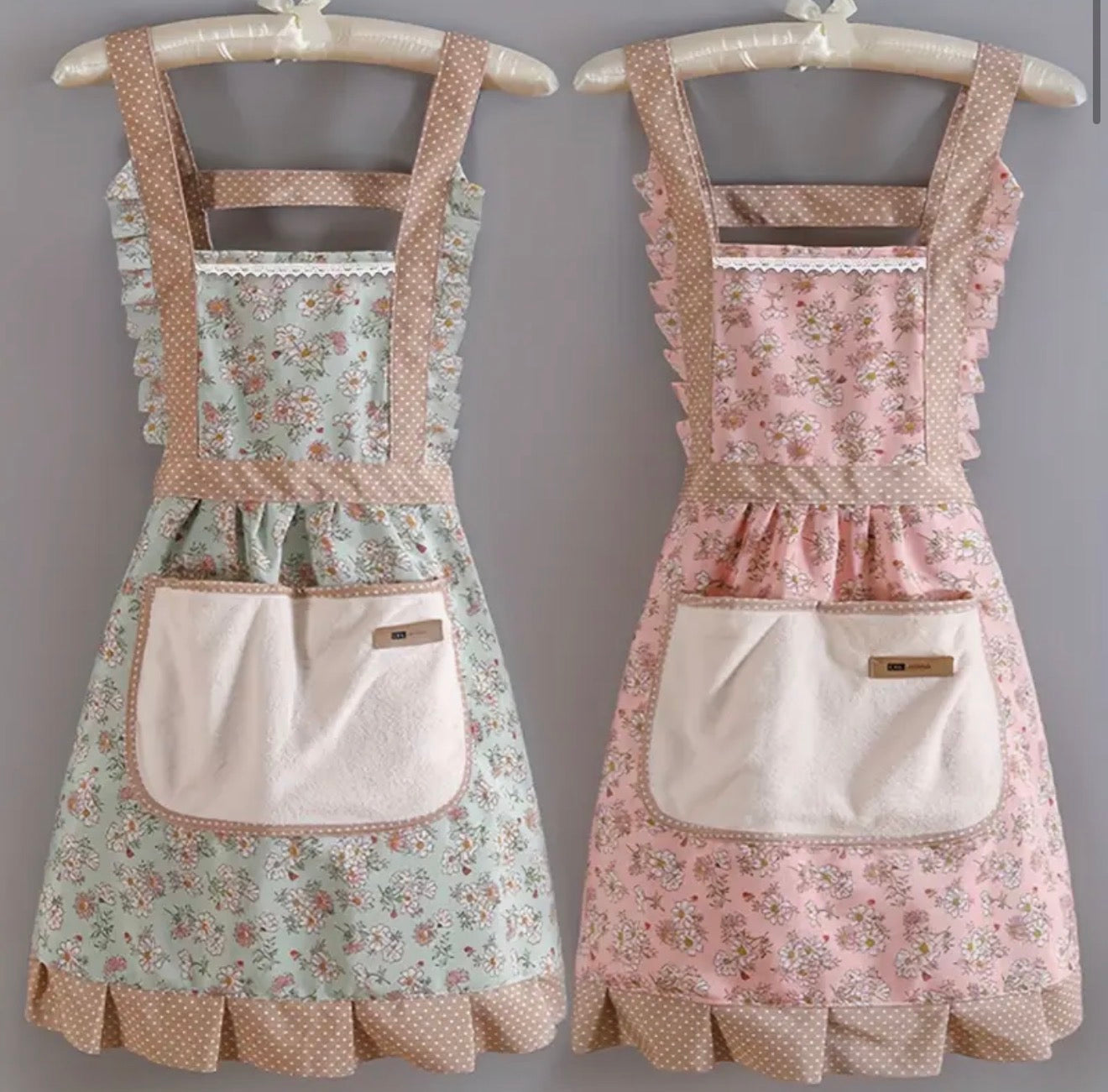 Floral Design Canvas Apron