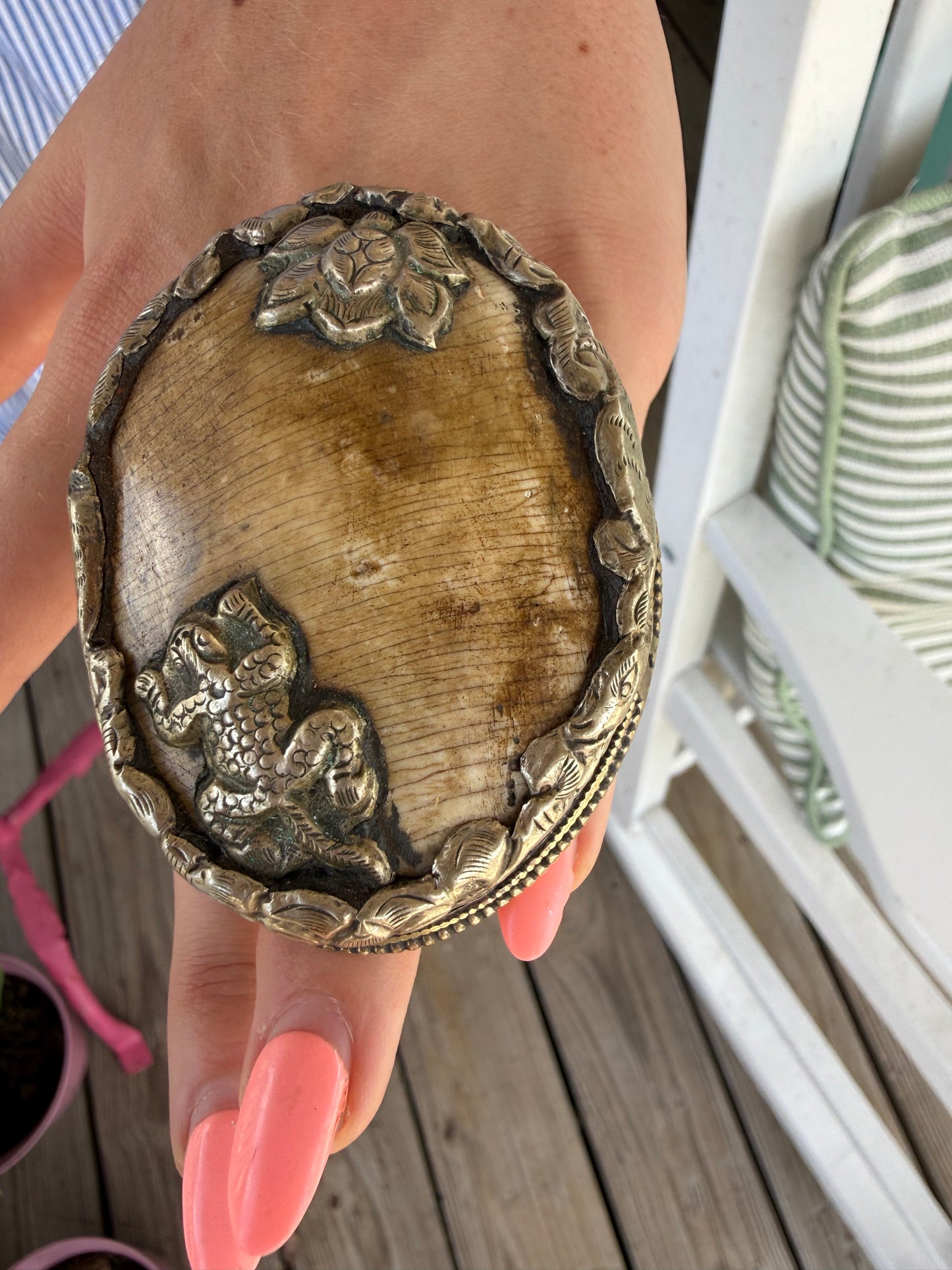 Hand Carved Bone and Agate Rings