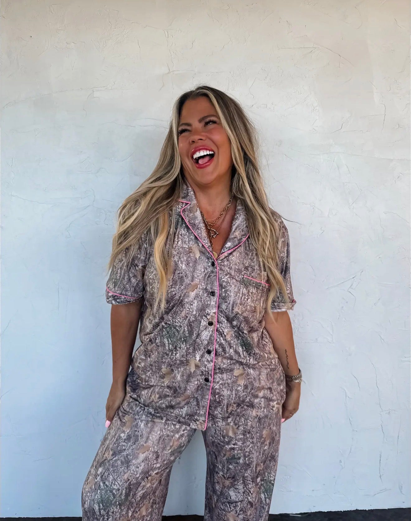Cabin Cozy Luxe Pj Set- Camo