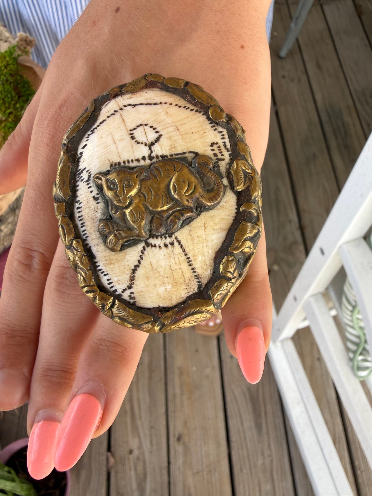 Hand Carved Bone and Agate Rings