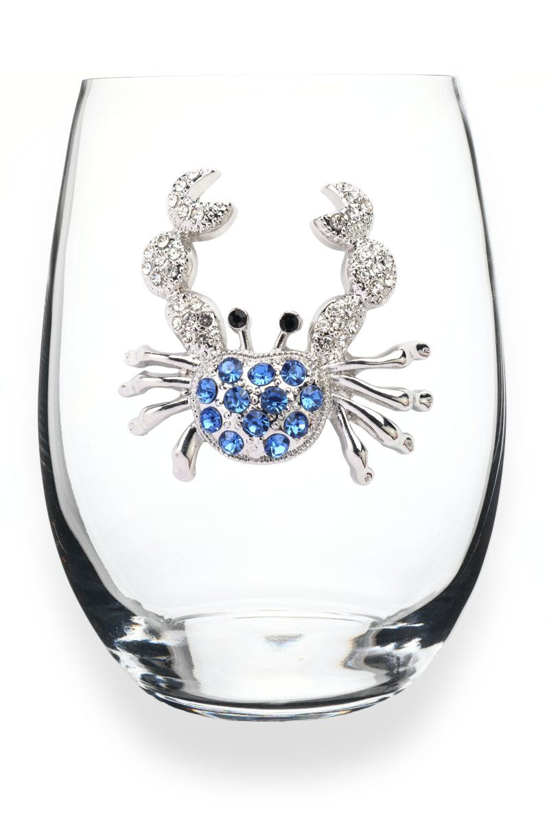 BLUE CRAB STEMLESS WINE GLASS