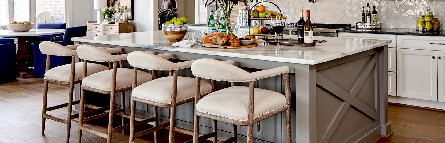 BURNETT COUNTER STOOL NATURAL ECRU & BURNT OAK GREY