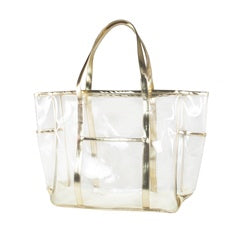 CLEAR/GOLD BEACH TOTE