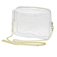 CLEAR/GOLD CAMERA CROSSBODY