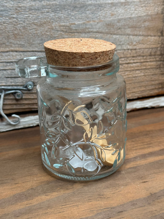Glass Jar w/cork and spoon