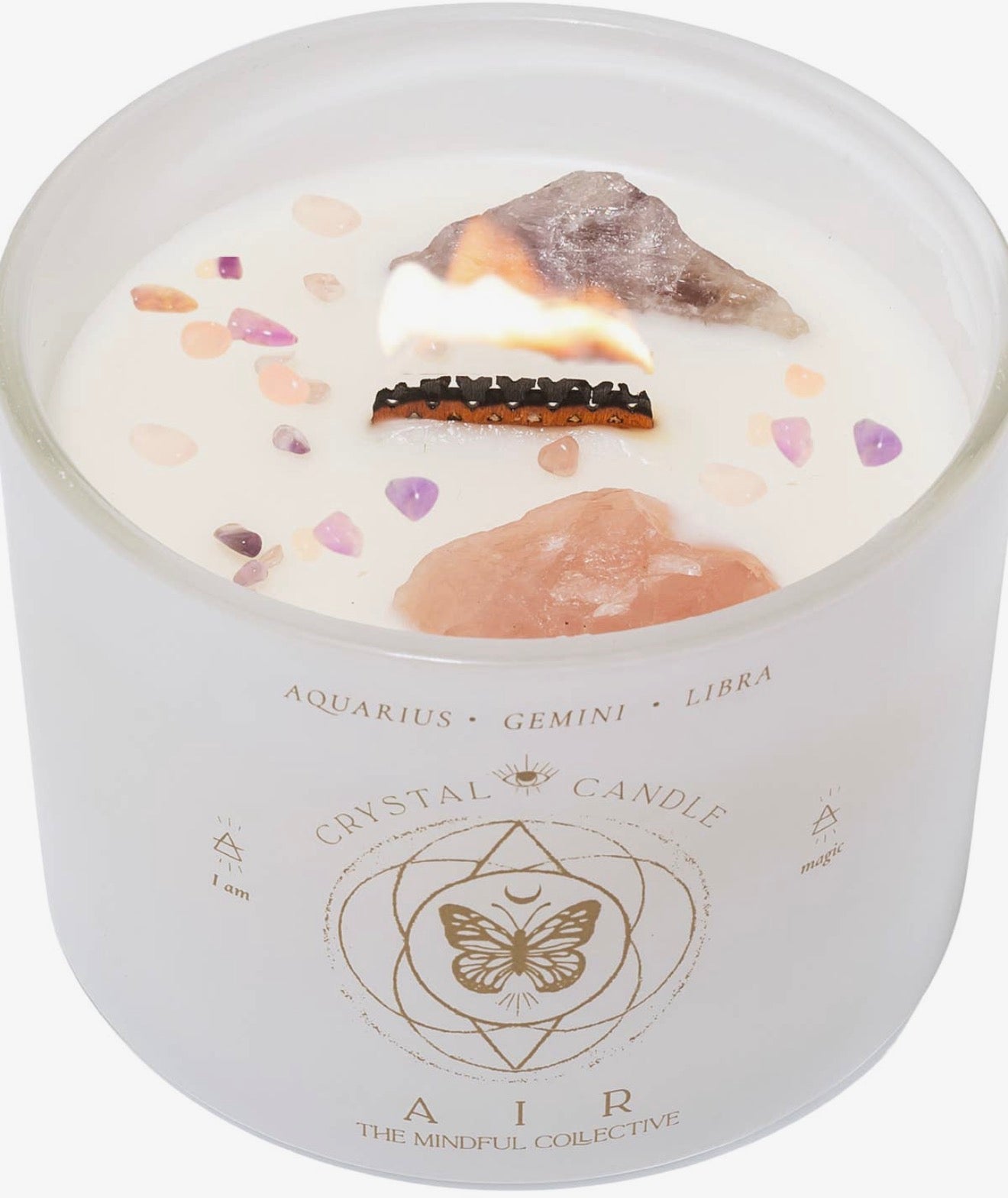 Air Element Crystal Candle- for Aquarius, Gemini & Libra
