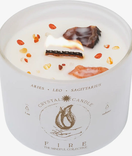 Fire Element Crystal Candle- Aries, Leo & Sagittarius