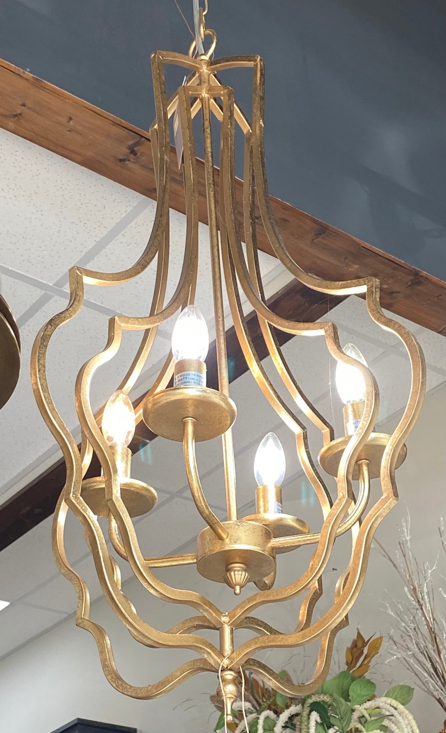 VALERIO 19" ANTIQUE GOLD CHANDELIER