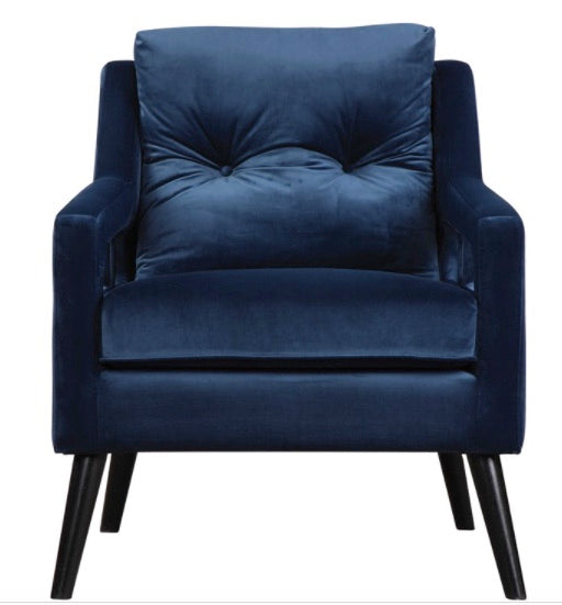 NAVY BLUE VELVET ARMCHAIR