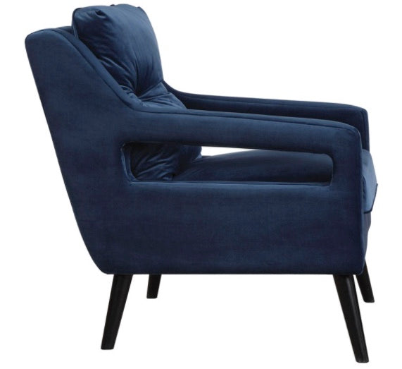 NAVY BLUE VELVET ARMCHAIR