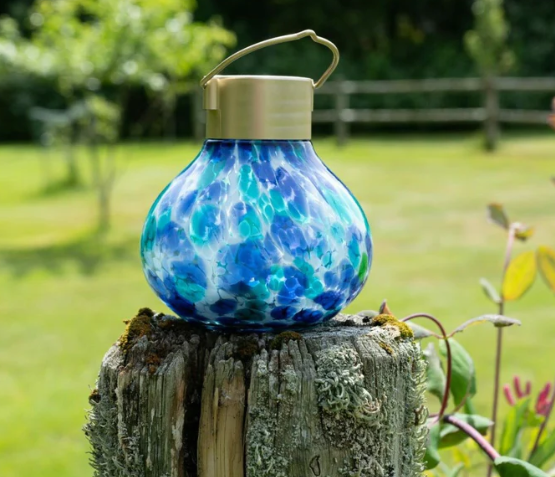 BLOWN GLASS SOLAR TEA LANTERN