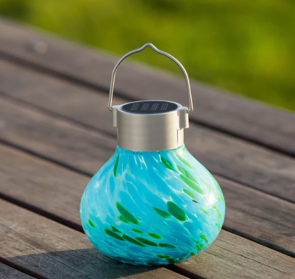 BLOWN GLASS SOLAR TEA LANTERN