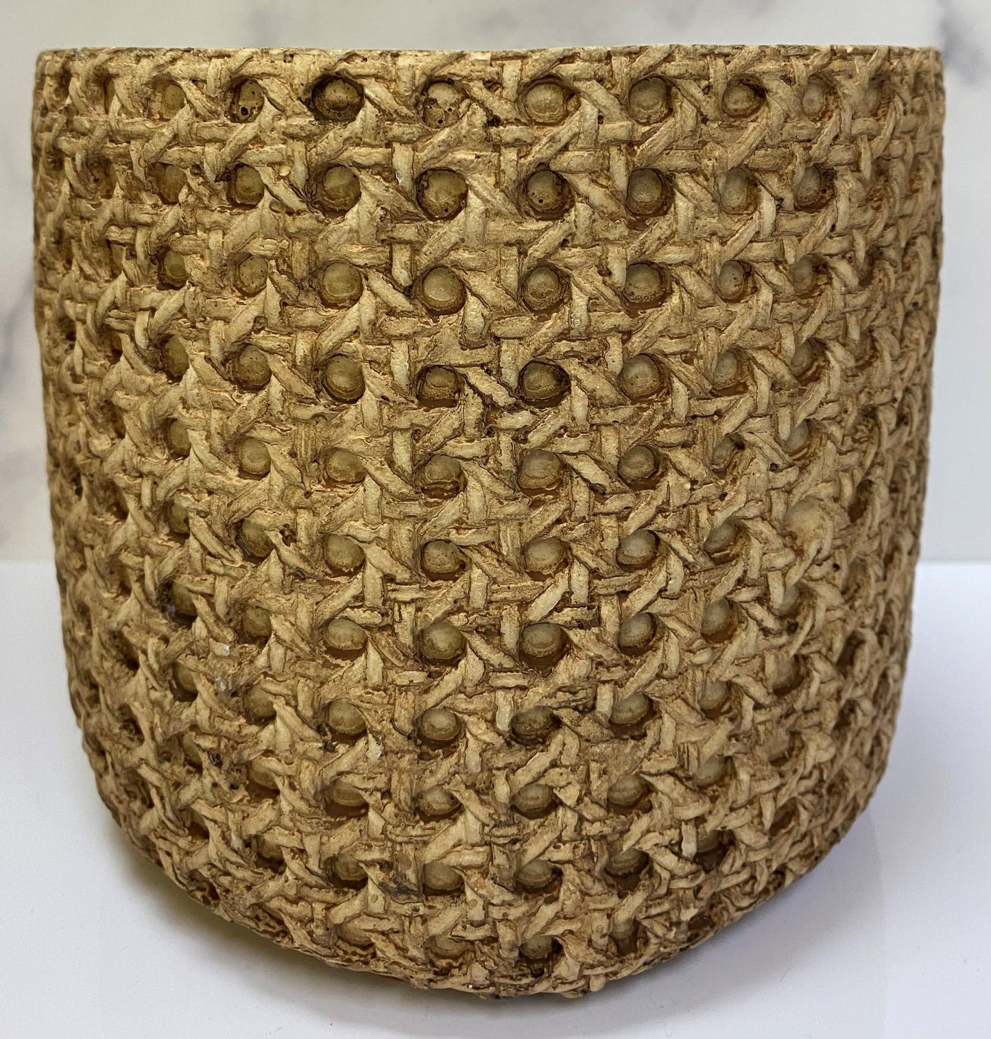 BASKETWEAVE CEMENT PLANTERS