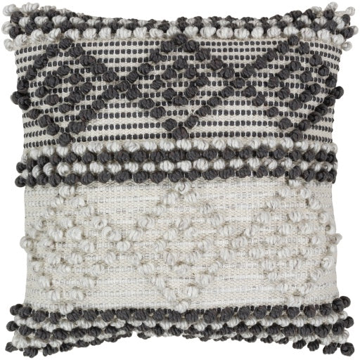 ANDERS KNIFE EDGE CHARCOAL & CREAM PILLOW