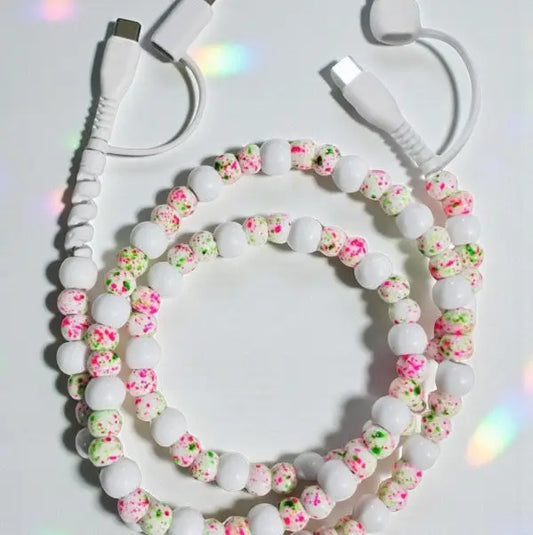Alexa's White Confetti Beaded Charger