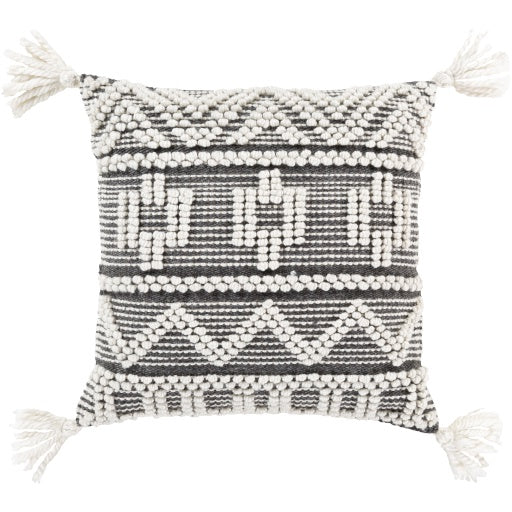 FAROE KNIFE EDGE TASSELS BLACK & IVORY