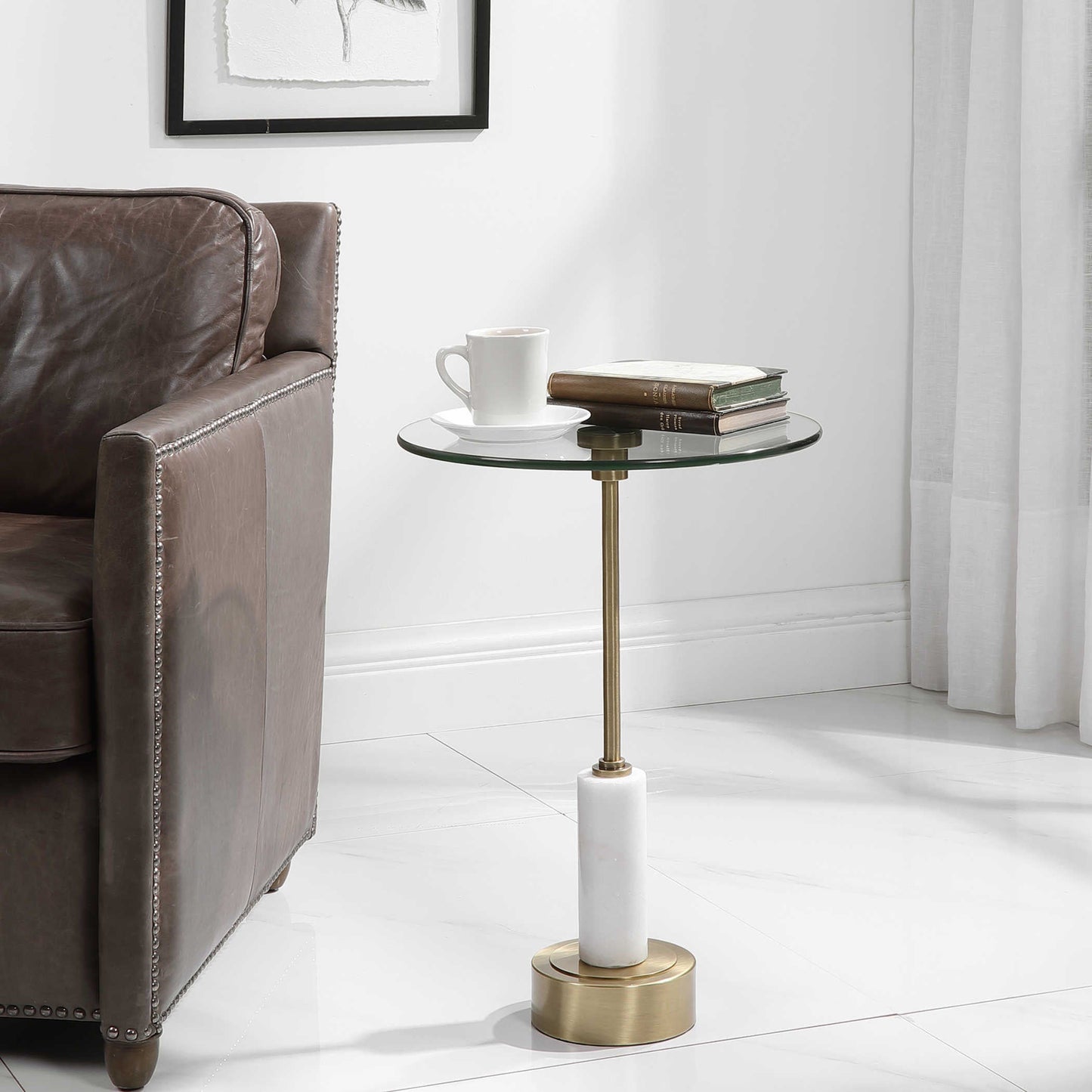 PORTSMOUTH IRON & MARBLE ACCENT TABLE