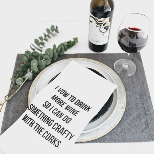 I VOW TO DRINK MORE WINE TEA TOWEL